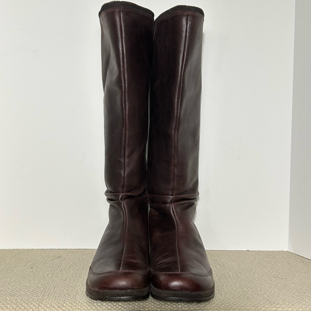 Teva Afton Womens Brown Leather w/Back Zip Tall Waterproof Riding Boots SZ US 10 - Picture 3 of 11